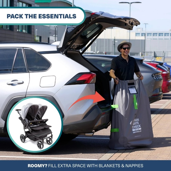 Bramble 47" x Large Gate Check Stroller Bag for Airplane Waterproof Adjustable - Picture 5 of 10